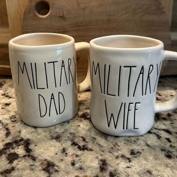 Rae Dunn Military Graphic Mugs (2) - Picture 1 of 5